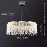 2025 Modern LED Clear Crystal Ceiling Chandeliers Luxury Living Dining Room Pendant Lamps Circle Hanging Light Lustre Home Decor