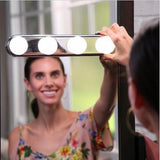 4-Bulb LED Makeup Mirror Light - Portable Suction Cup Vanity Light Bar