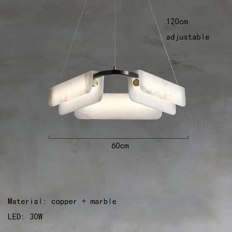 Nordic Marble Chandelier Modern White Stone Chandelier For Villa Living Room Bedroom Restaurant Decors LED Marble Pendant Lamp