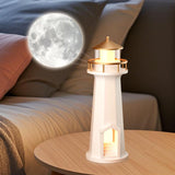 Rechargable Moon Lighthouse Projector Night Light with Full Moon Projector Moon Lighthouse Lamp for Kids Boys Girls Gift Decor