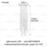 Modern LED Long Staircase Chandelier - Luxury Villa & Attic Hanging Lamp