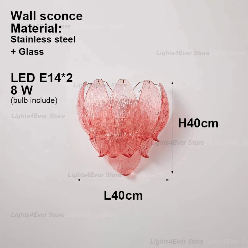 2026 New Trend Art Pink Glass OZ0105 Hanging Lamps Pendant Light Chandelier Indoor Lighting For Foyer Dinning Room Living Room