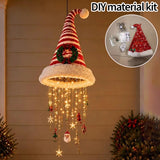 Christmas Santa Hat Hanging Light LED Lamp with Christmas Pendants Winter New Year Party Home Wall Ceiling Decor Ornament