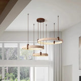 Wabi-sabi Natural Stone Pendant Light - Travertine Ring Suspension Luminaire