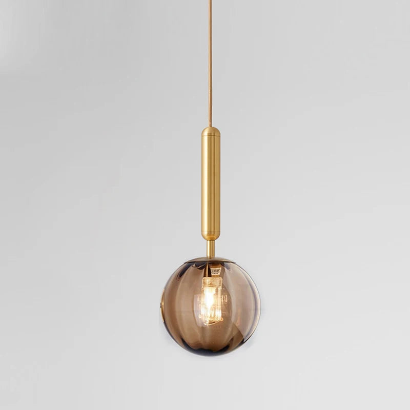 Nordic Colored Glass Pendant Lights Modern Simple Glass Art Hanging Lamp Restaurant Bar Sus pendent Bedroom Bedside Lamp Fixture