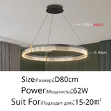 Nordic Living Room Pendant Light Luxury Ring Bedroom Lamp Modern Designer Lustre Home Decor Simple Dining Room Circle Chandelier
