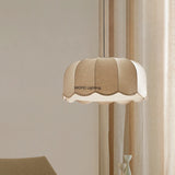 Japanese Fabric Pendant Light Nordic Wavy Lampshade Bedroom Restaurant Ceiling Chandelier Home Decor Hanging Lighting Fixtures