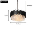 FKL Modern Crystal Black Chandelier For Living room Bedroom Oval Long Dining room Lamp Industrial Style Black Crystal Chandelier