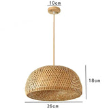 Bamboo Lantern Pendant Lamp Natural Rattan Wicker E27 Chandeliers Hand-Woven Bamboo Lampshades Lighting Fixtures Hanging Light