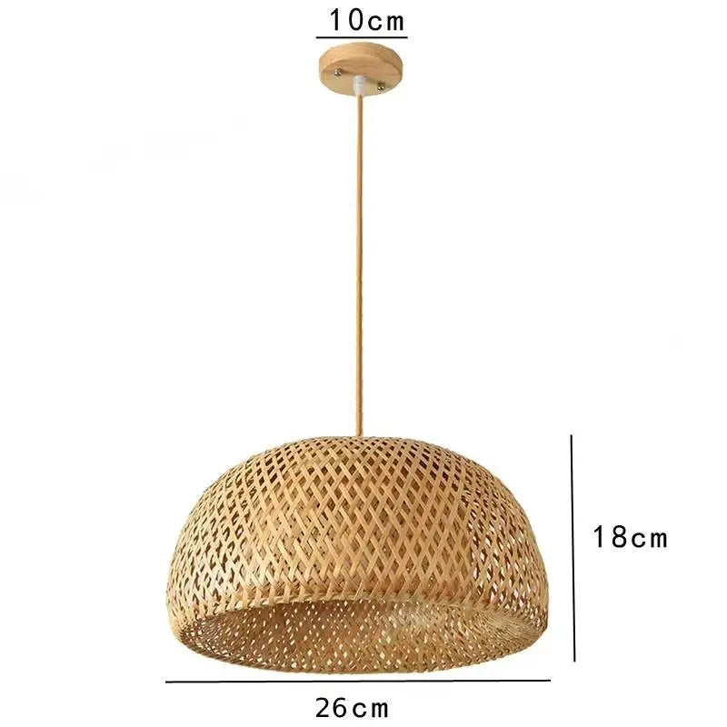Bamboo Lantern Pendant Lamp Natural Rattan Wicker E27 Chandeliers Hand-Woven Bamboo Lampshades Lighting Fixtures Hanging Light