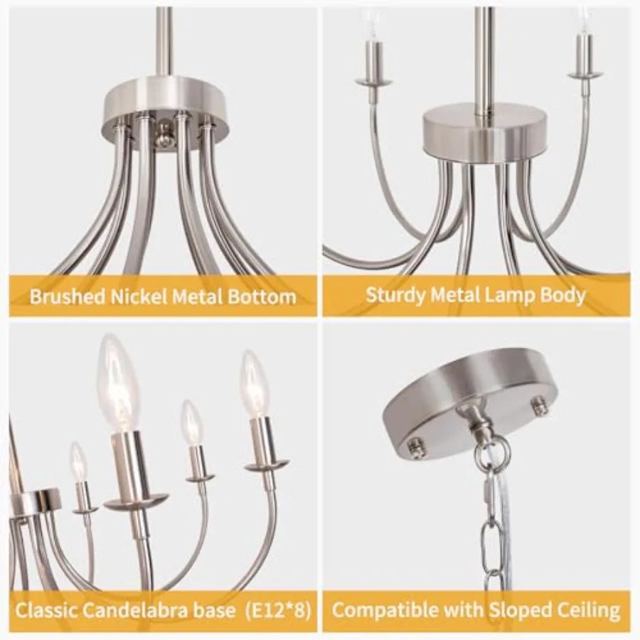 Farmhouse Chandelier for Dining Room Chandelier Industrial Modern Candle Chandeliers for Living Room Foyer Kitchen Entryway Bed