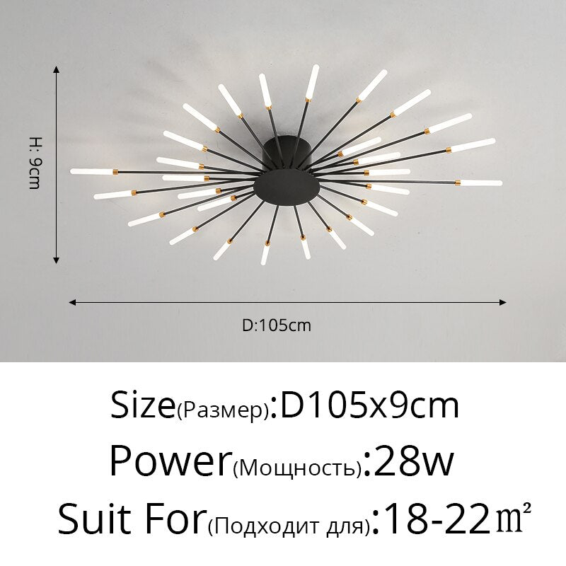 2023 Modern Led Ceiling Chandelier Lamp for Living Dining Room Nordic Creative Bedroom Hall Hanging Ceiling Light Fireworks Lamp