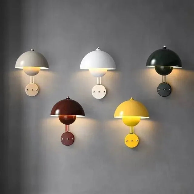 E27 Nordic Wall Lamp LED Torch Bedside Lamps Indoor Lighting Fixture Mushroom Sconces Creative Macaron Switch for Living Room