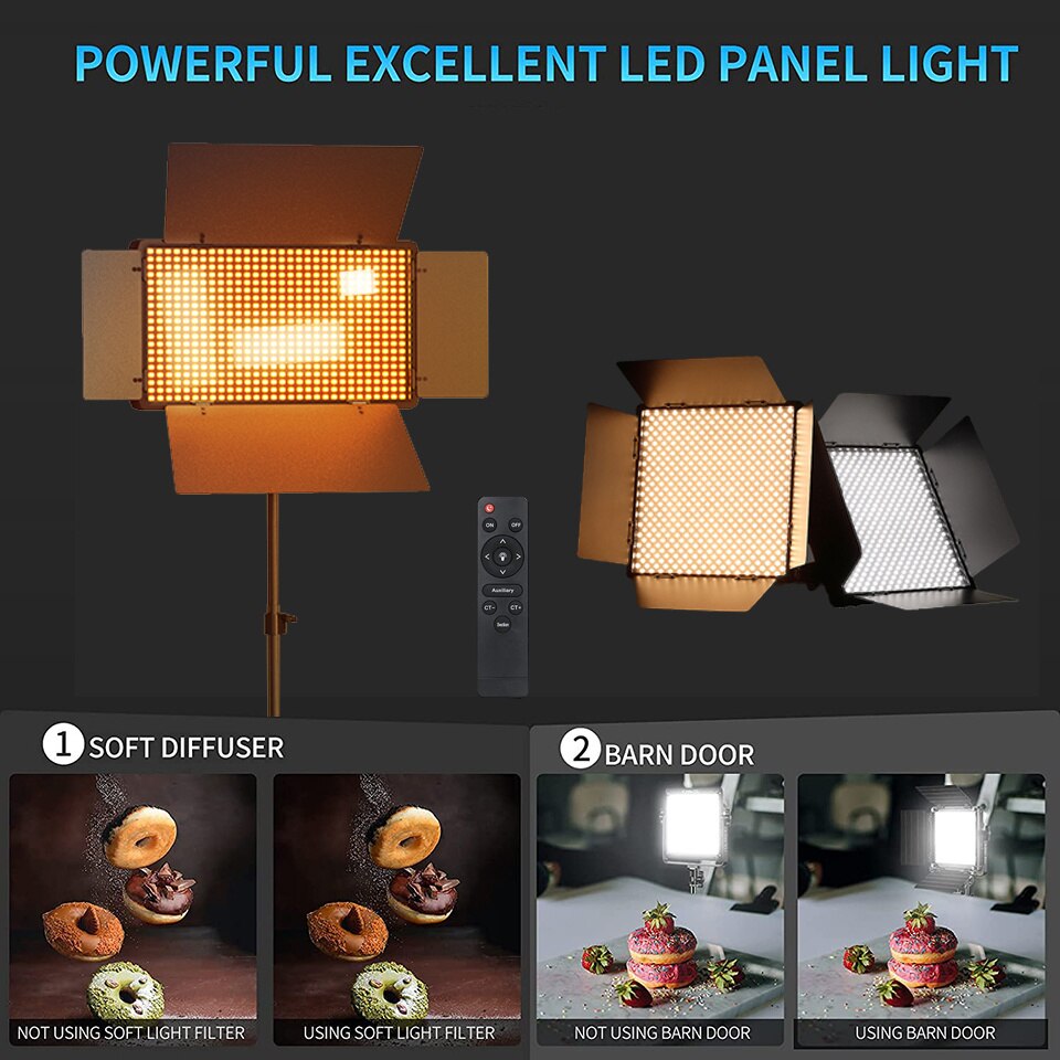 U800 LED Photo Studio Light For Tiktok Youbute Game Live Video Lighting 40W/50W Portable Video Recording Photography Panel Lamp