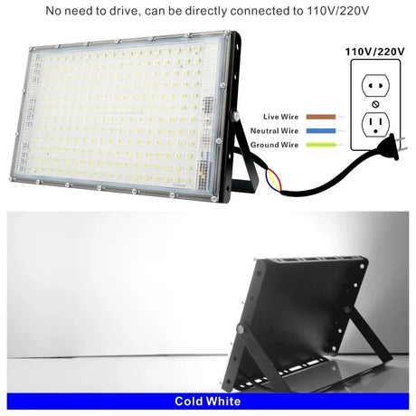 Led Flood Light 50W 100W 150W 200W 1/2/3PCS 110V 220V Outdoor Floodlight IP65 Waterproof Wall Lamp Reflector Led Street Light