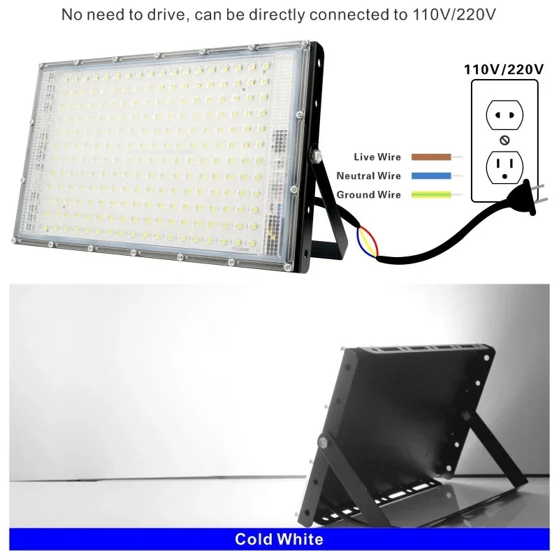 Led Flood Light 50W 100W 150W 200W 1/2/3PCS 110V 220V Outdoor Floodlight IP65 Waterproof Wall Lamp Reflector Led Street Light