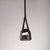 Modern Glass LED Pendant Light Art Leather Designer Bedside Hanging Lamp for Living Room Indoor Decorative Lighting