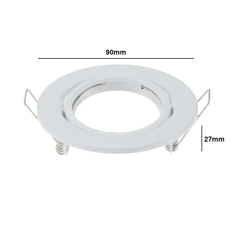 Round Adjustable LED Recessed Frame - Metal Spotlight Fitting for GU10 & MR16