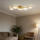 Golden LED Ceiling Light 110v 220v 3 Colors Dimming Modern Creativity Remote Control Living Room Bedroom Aluminum Lamp