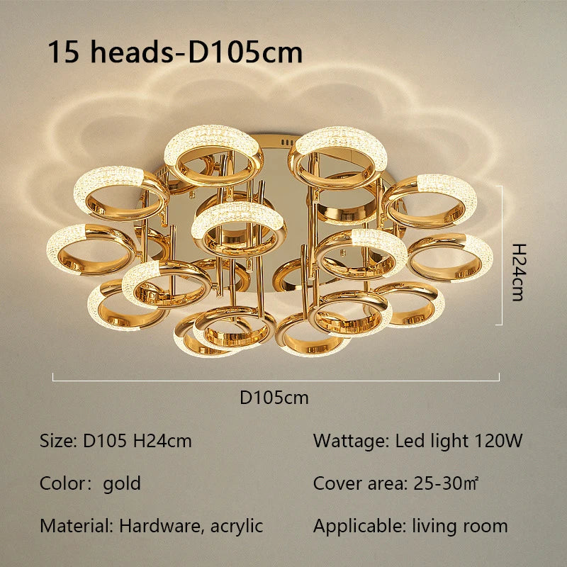 Light Luxury Ceiling Light Postmodern Living Room Lighting Master Bedroom Designer Personalized and Simple Ceiling Lamp