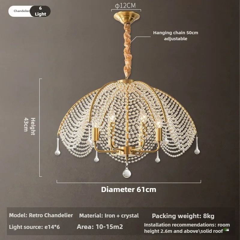 Nordic Modern Crystal Chandelier Pendant Light For Living Room Bedroom Dining Room Bar Kitchen E14 Bulb Decorate Hanging Lamp