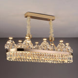 Building Home Atmosphere Living Room Postmodern Light Luxury Double-Layer Crystal Chandelier Villa Building Duplex Pendant Light