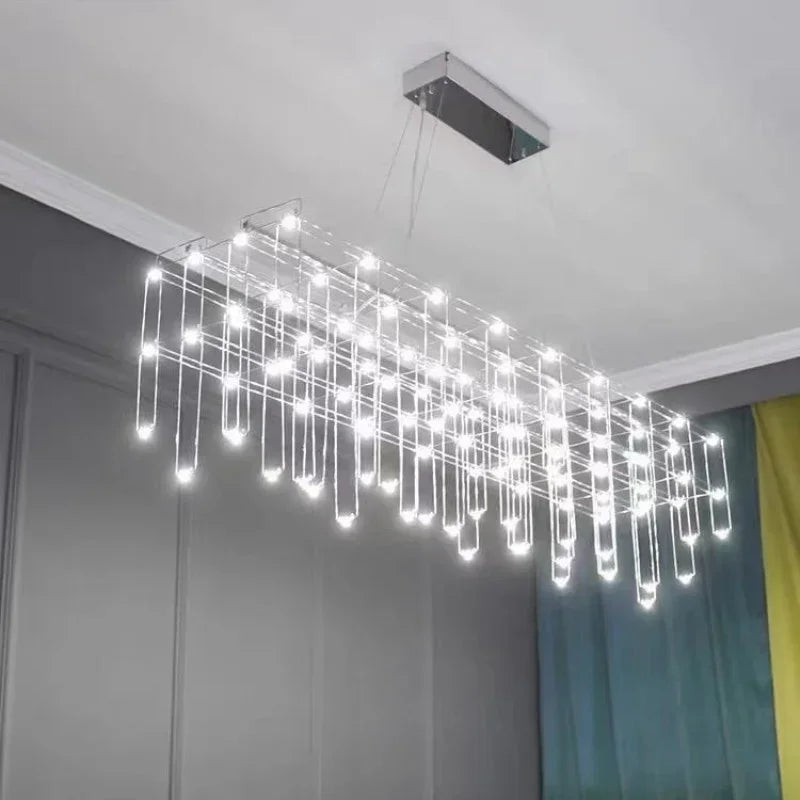 Nordic Creative Rectangular Luminaire Starry Chandelier Minimalist Front Desk Clothing Store Bar Rectangular Lighting