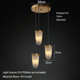 Luxury Brass Crystal Bead Curtains Chandeliers 2025 Modern LED Home Decor Hanging Lamps for Ceiling Living Room Lighting Fixture