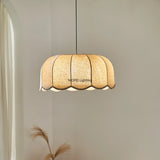 Japanese Fabric Pendant Light Nordic Wavy Lampshade Bedroom Restaurant Ceiling Chandelier Home Decor Hanging Lighting Fixtures