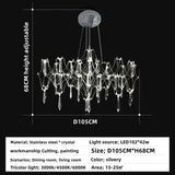 Modern Luxury Crystal Chandelier LED Starry Crystal Chandelier for Villa Parlor Bedroom Living Room Firefly Ceiling Chandeliers