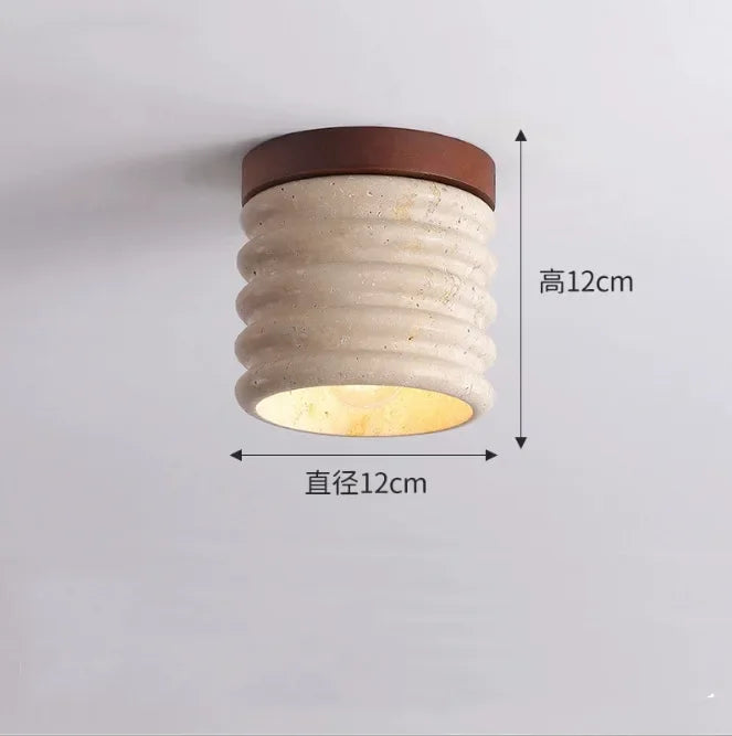 Travertine Stone LED Ceiling Lamp Aisle Corridor Light Fixture For Living Room Dining Room Bedroom Decor Chandelier Ceiling Lamp