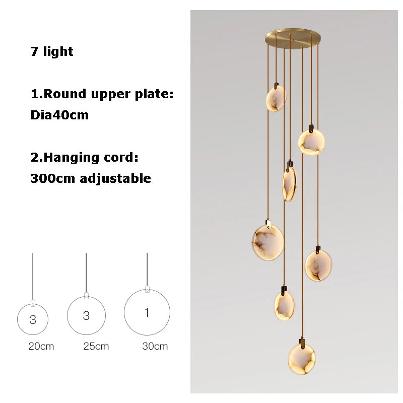 New Chinese LED Marble Gold Home Deco Designer Chandelier Lighting 2026 New Trend Lustre Hanging Lamps For Living Room
