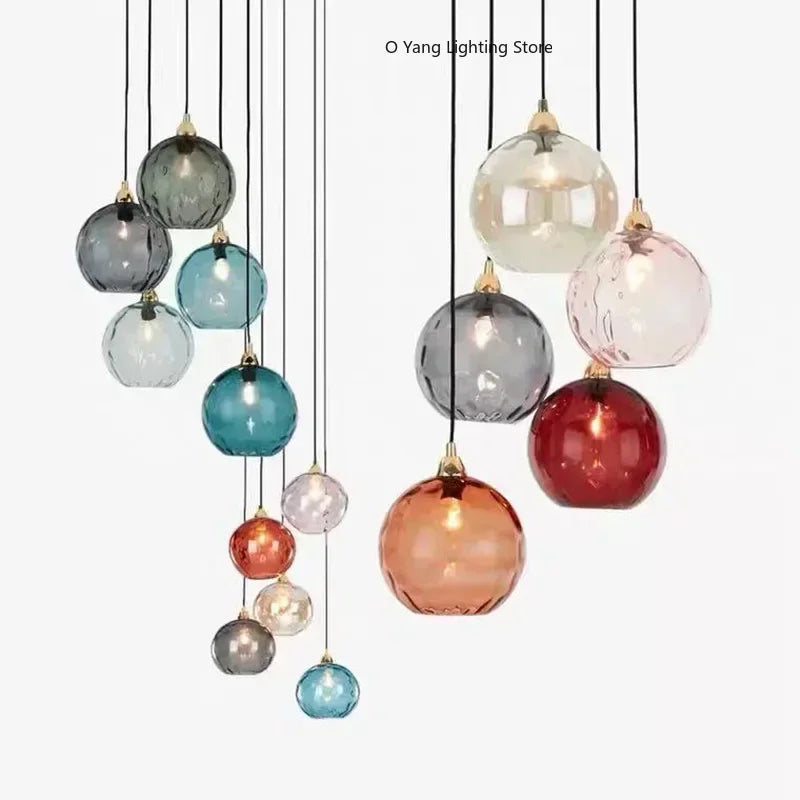 Designer  Stained Glass Chandelier For Living Room Restaurant Classical  Color Hanging Lamp Fixture Bedroom