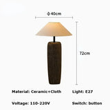 Japanese Antique Pottery Pot Floor Lamp Quiet Pottery Pot Cloth Zen Floor Table Light Chinese Garden Stand Lamp for Living Room
