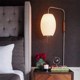Japanese Wabi-Sabi Silk Fabric Wall Sconce Lamp - Minimalist Textile Wall Light Fixture for Living Room, Bedroom, Porch & Hotel Corridor Decor