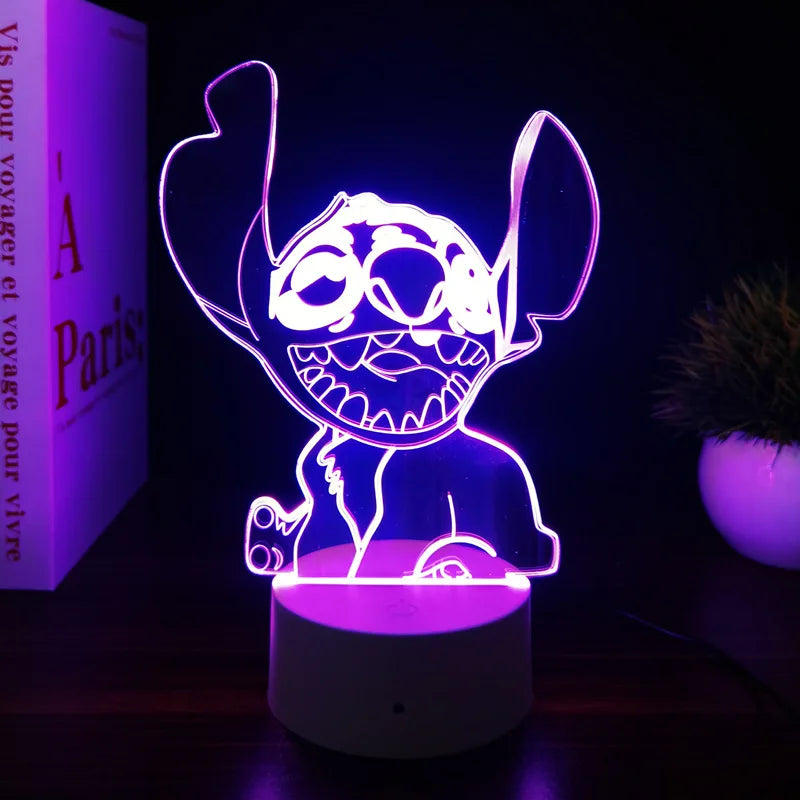 3D Illusion Stitch Night Light with Remote Control and Smart Touch Room Decor Lamp Birthday Valentine&#39;s Day Christmas Gifts