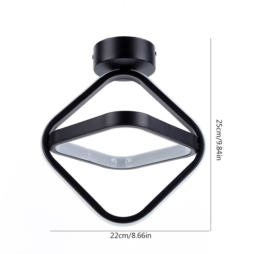 Small Modern LED Ceiling Light 2 Rings Creative Design Ceiling Lamp Indoor Lighting Fixtures Hallway Balcony Aisle Office Lustre
