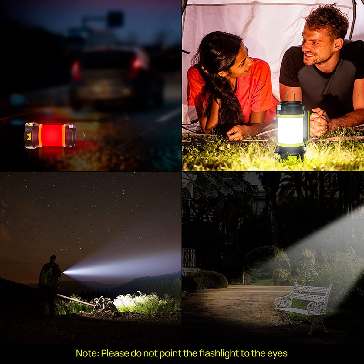 Camping Lantern Flashlight Rechargeable LED Bright Flashlight 3000mAh Power Bank Waterproof Emergency Flashlight Lantern USB