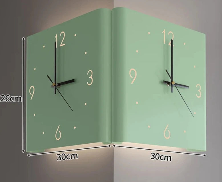 LED Corner Wall Clock Double Sided Silent Walls Clocks Modern Simple Digital Wall Lamp Creative Night Light Home Decoration