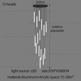 Minimalist Chandelier LED Stair Strip Lamp Duplex Building Interior Lighting Lamps Modern Dining Table Living Room Pendant Light