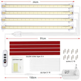Indoor Grow Light Strip with Timer - Dimmable Phytolamps Full Spectrum for Flower Seedling Greenhouse