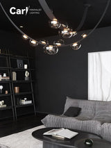 Modern Leather Belt Pendant Chandelier - Minimalist Designer Ceiling Light