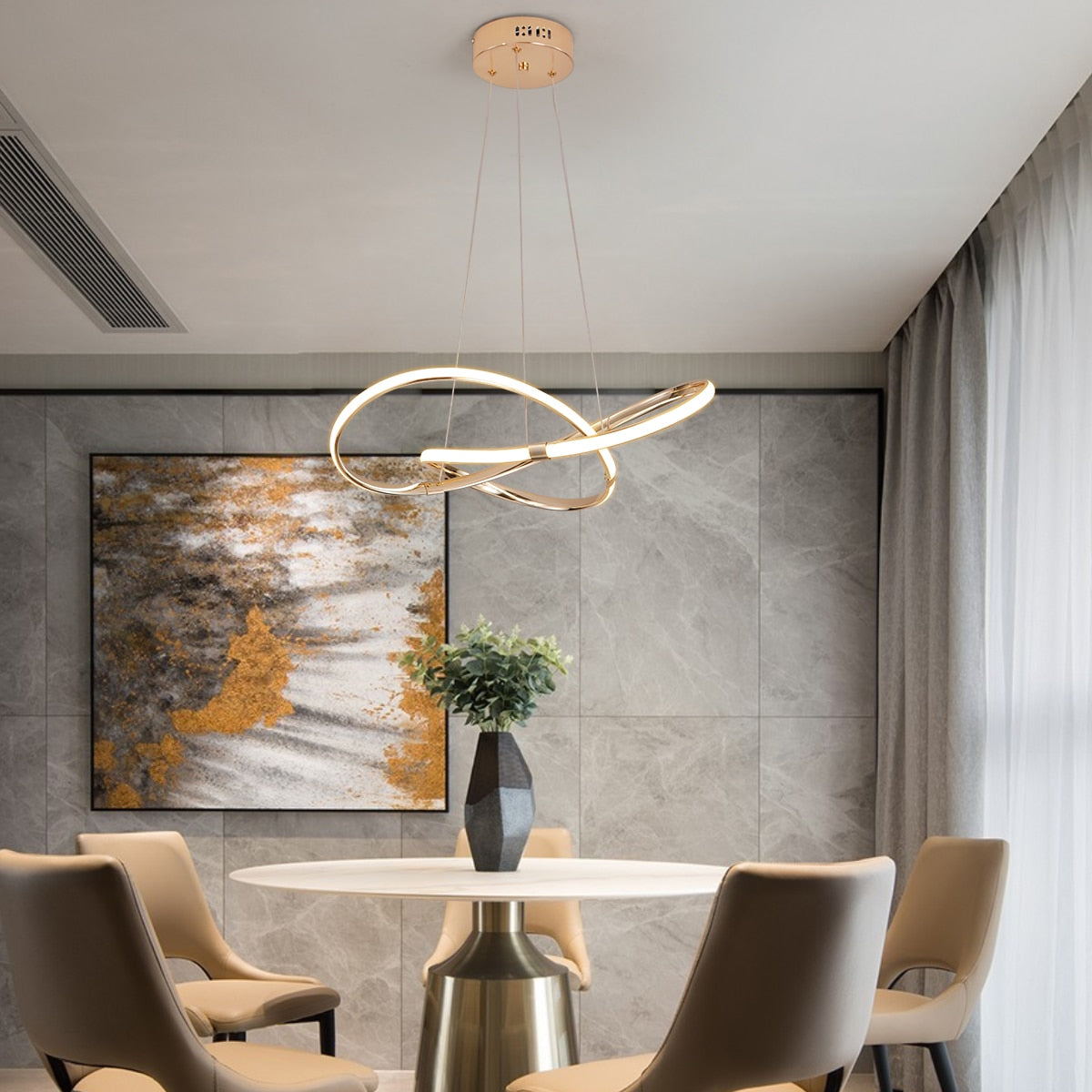 Modern Pendant LED Chandelier Lamp AC110-240V Hanging Chandelier Lights for Dinning Bed room Kitchen Alexa Google Home