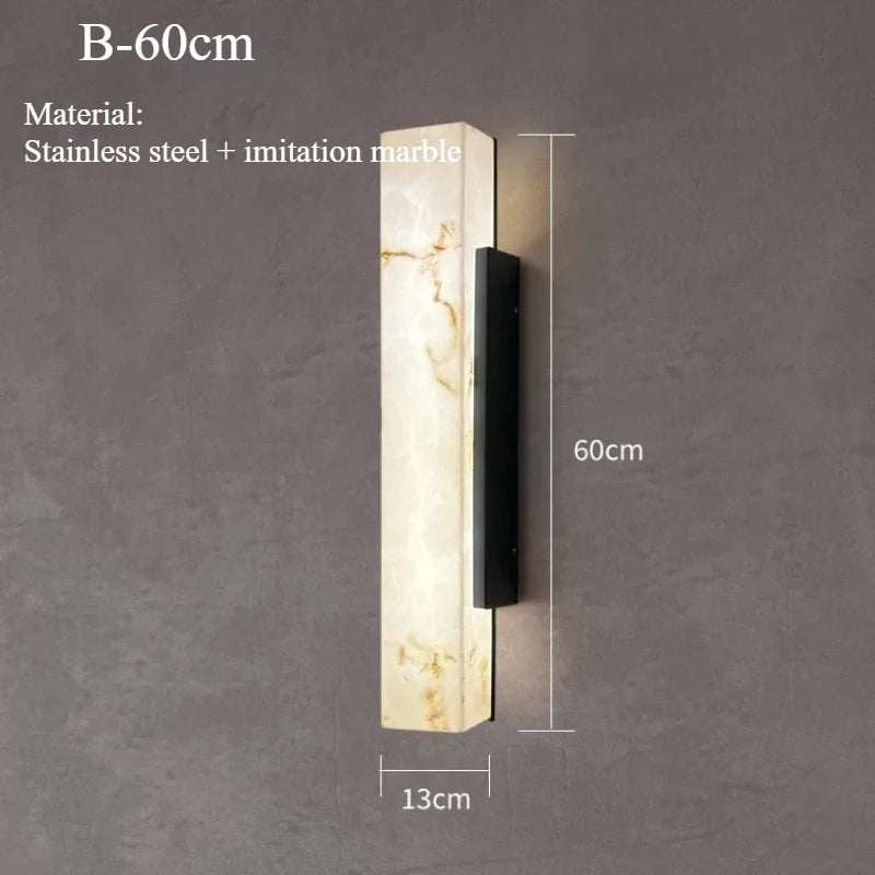 Modern Minimalist Outdoor Waterproof IP65 Lmitated Marble LED Wall Light AC85~265V Stainless Steel Porch Lamp For Street Adorn