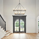 Classic Black Chandeliers Rustic Traditional Farmhouse Chandelier For High Ceilings With Adjustable Chain Foyer Fixtures