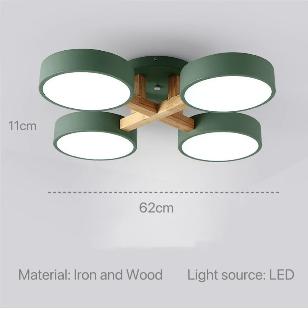 Nordic Modern Macaron Ceiling Lamp Chandelier Bedroom Minimalist Wood Home Decor Living Room Kitchen LED Lighting Fixtures