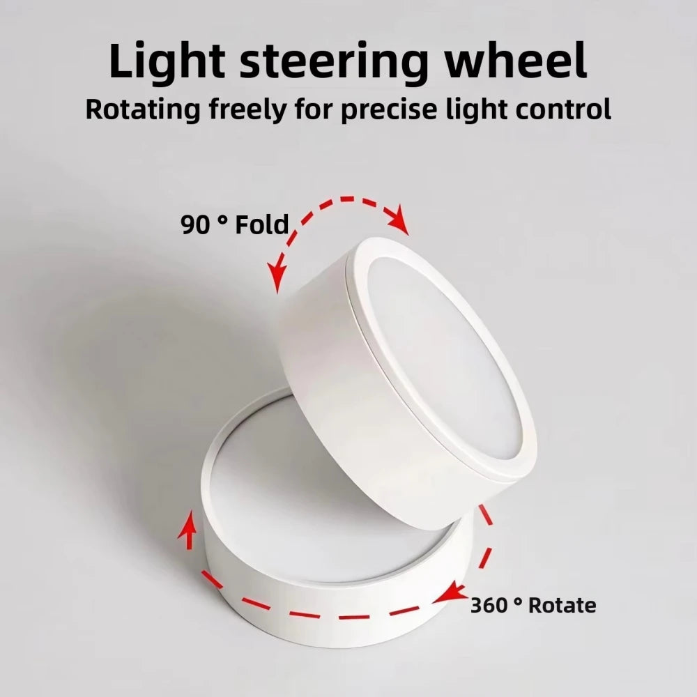 Ultra thin Surface Mounted Rotating Anti Glare Dimmable LED Downlight AC85-290V Ceiling Spotlight Lamp Indoor Lighting