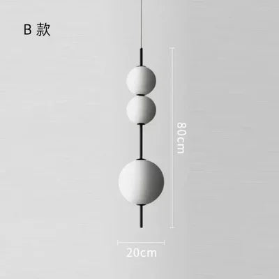 White Glass Round Ball Pendant Ceiling Chandelier Designer 4 Head LED Cafe Bar Bedroom Kitchen Hanging Lamp Fixture