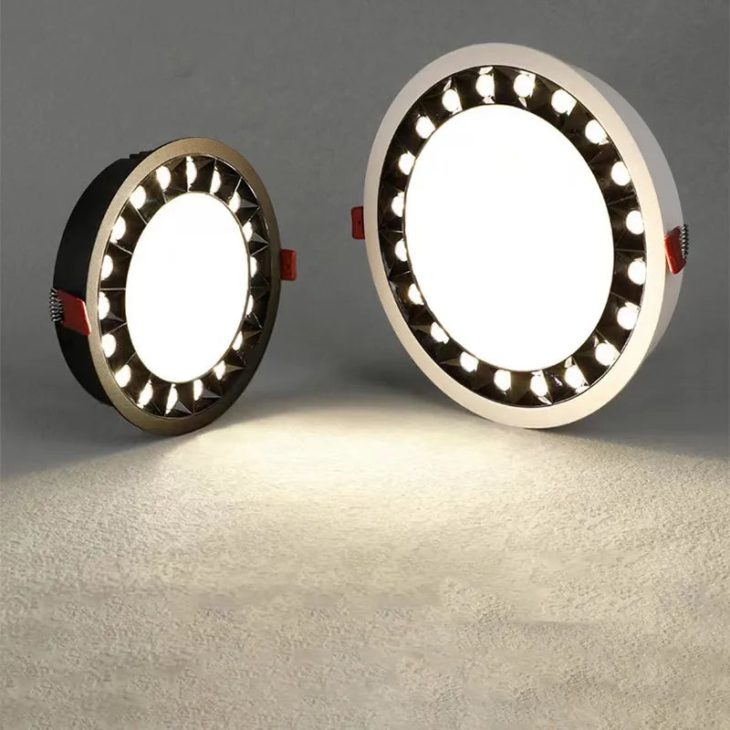 Embedded Dimmable LED Ceiling Light AC85-265V Kitchen Bedroom Shopping Mall Circular Panel Light 10W12W18W20W24W COB Downlight