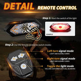 Wireless Turn Signal Bike Tail Light - Type-C Rechargeable Bicycle Warning Light
